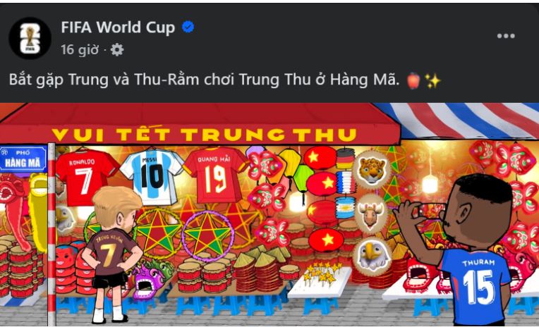 FIFA đăng tải hình ảnh áo đấu của Quang Hải bên cạnh Ronaldo và Messi